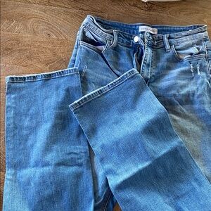 Flying monkey frayed knee jeans